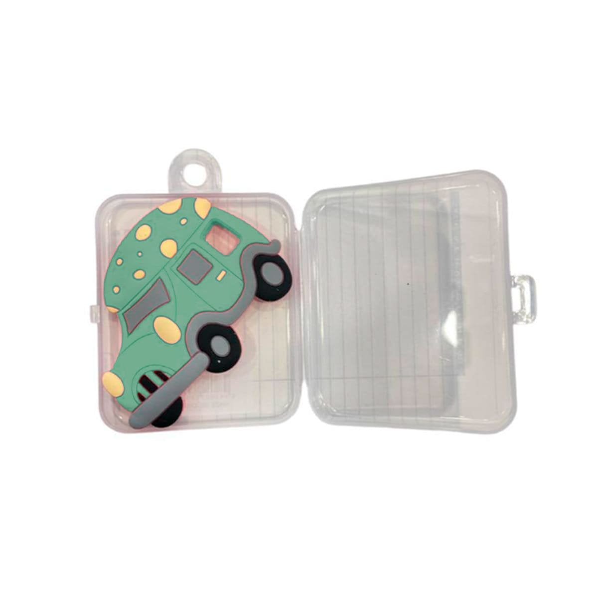 PACK6 PRODUCTO MASTICABLE INFANTIL EN SILICONA DISEÑO CARRO VERDE Y+REGALO STICKER - 2