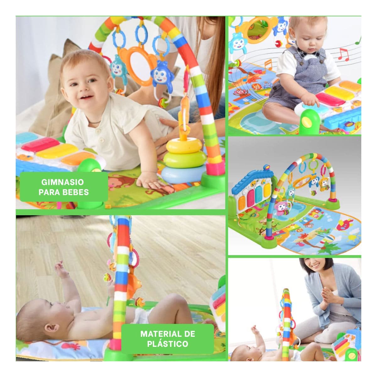 AREA DE JUEGO MUSICAL CON ARCO PIANO VERDE HUANGER - 5