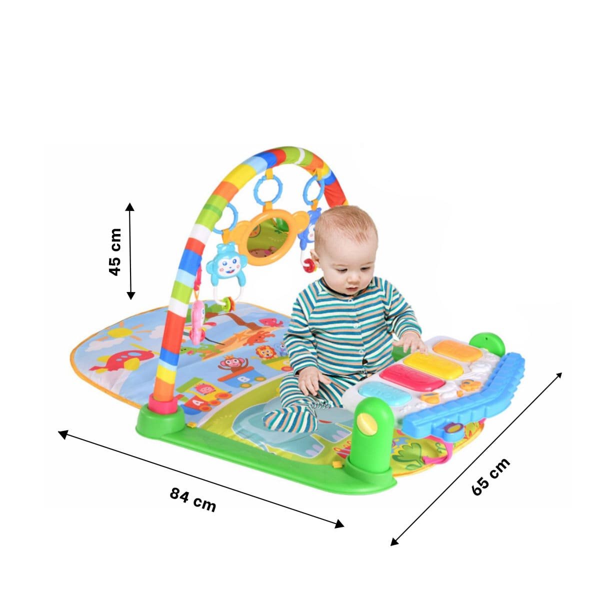 ESTACION DE JUEGO PARA BEBE CON PIANO CASITA VERDE HUANGER Y+PAPEL REGALO - 4
