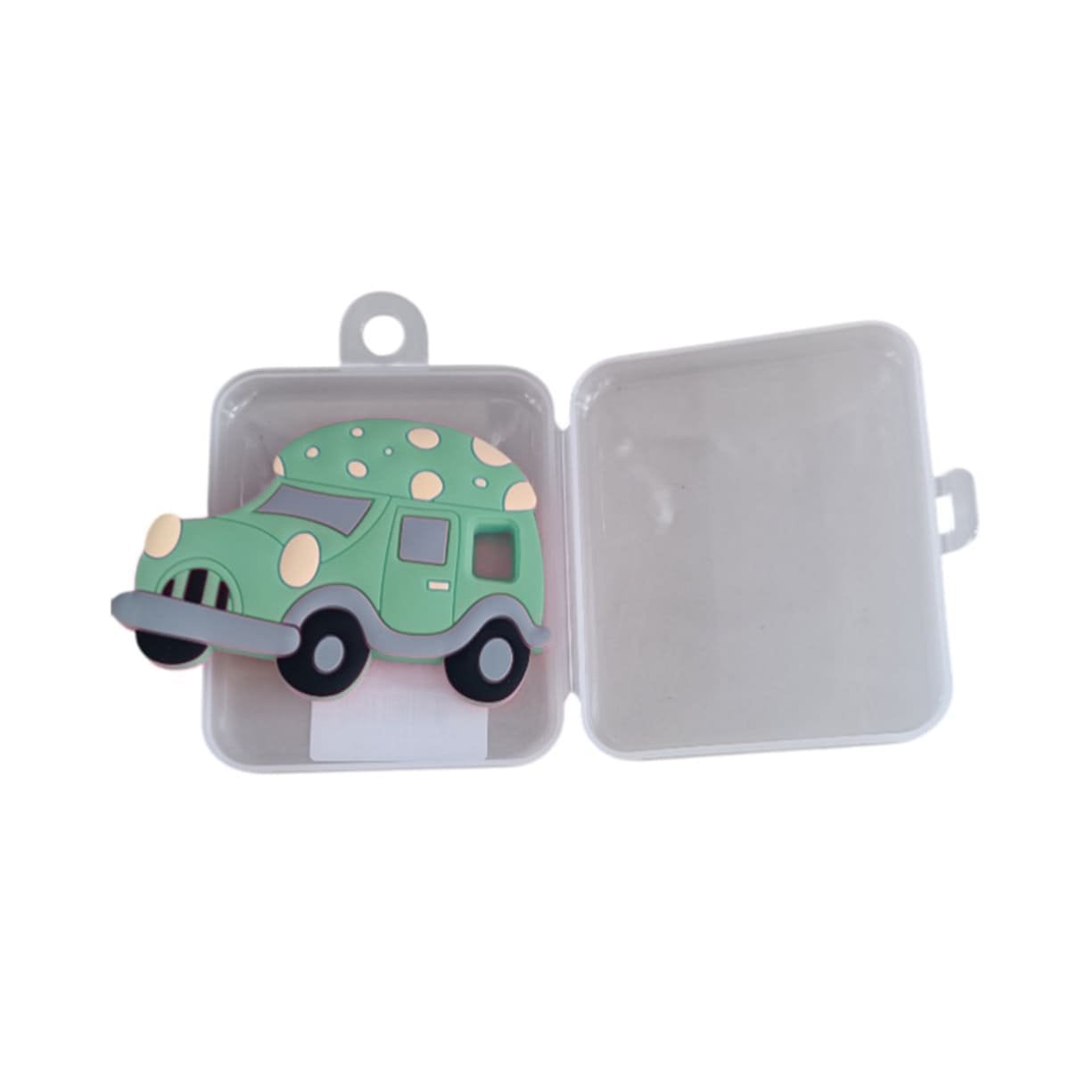 PACK4 ARTICULO DE DENTICION INFANTIL EN SILICONA CON PUNTOS VERDE Y+PAPEL REGALO - 3
