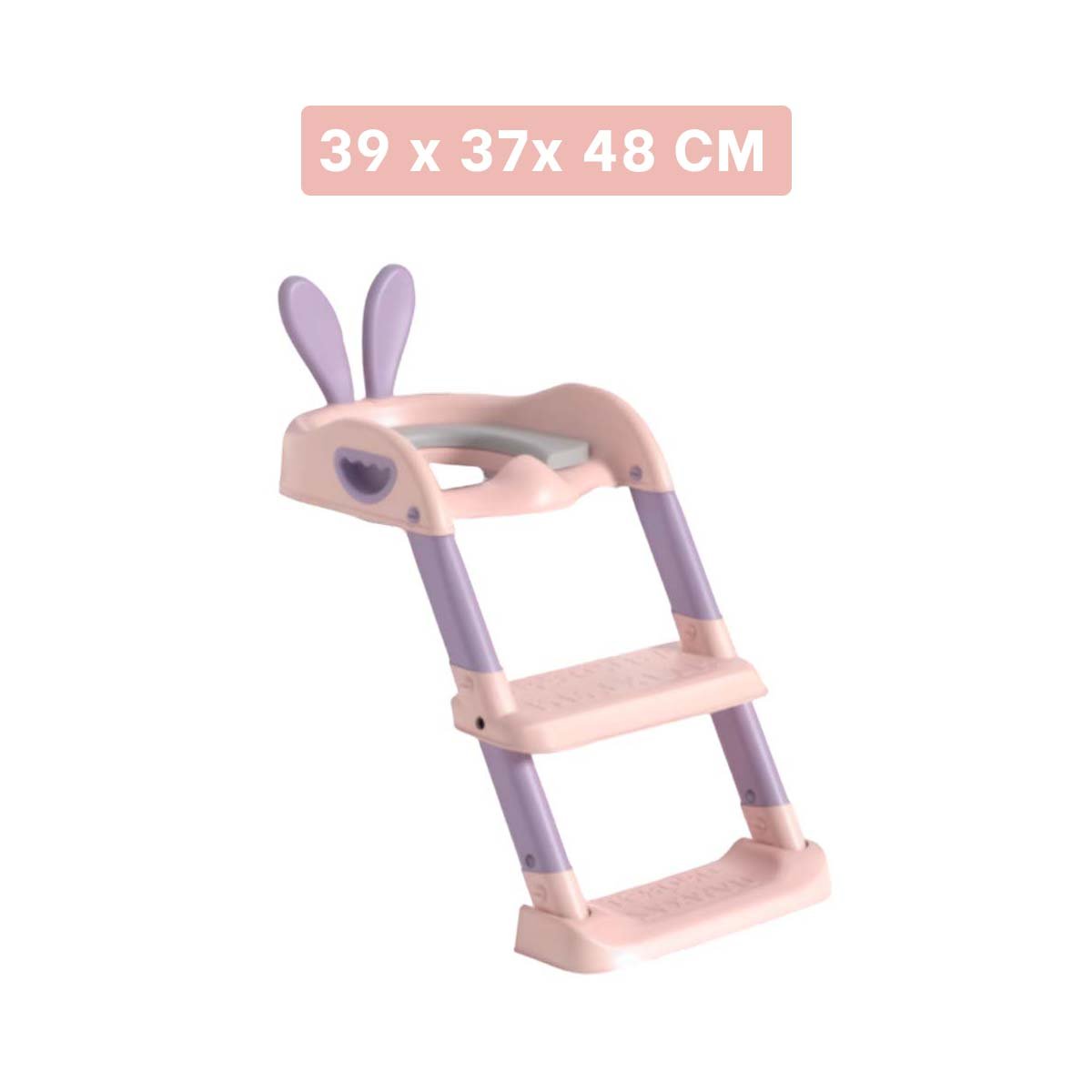 PACK2 ESCALON DE INODORO INFANTIL CON ASIENTO ROSADO Y LILA OREJITAS Y+PAPEL REGALO - 4