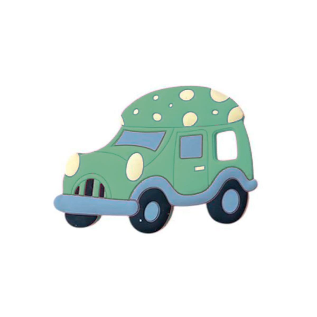 PACK12 ACCESORIO INFANTIL DE DENTICION EN SILICONA CARRO VERDE Y+REGALO STICKER - 2