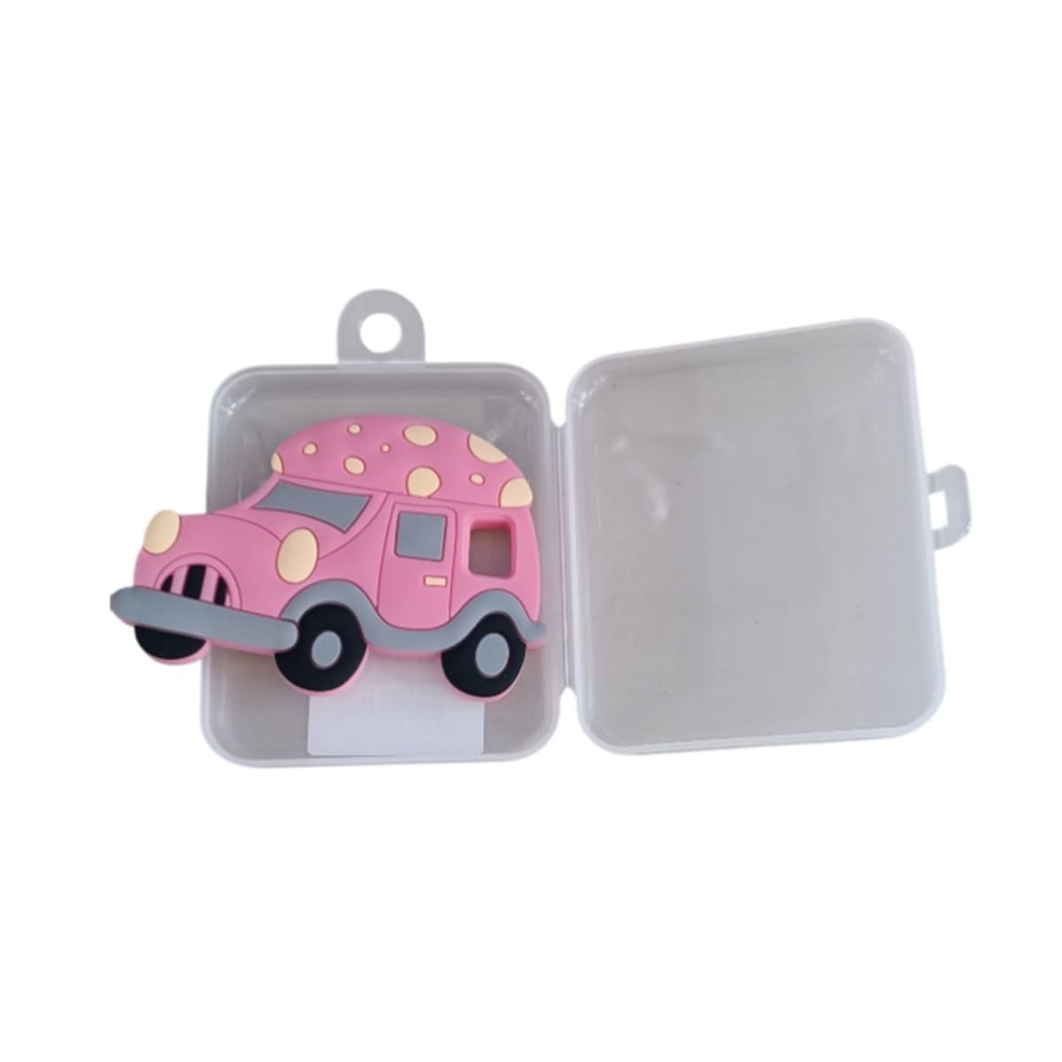 HERRAMIENTA SENSORIAL DE SILICONA CON FORMA DE CARRO ROSADO Y+PAPEL REGALO - 1