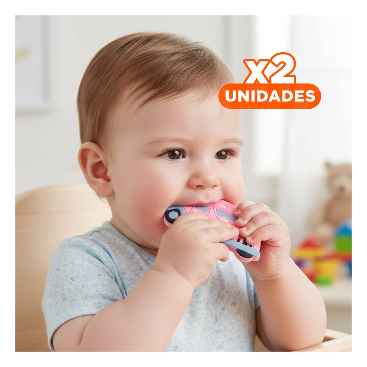 PACK2 COMPLEMENTO SENSORIAL DE SILICONA CON FORMA DE CARRO ROSADO Y+REGALO STICKER - 1