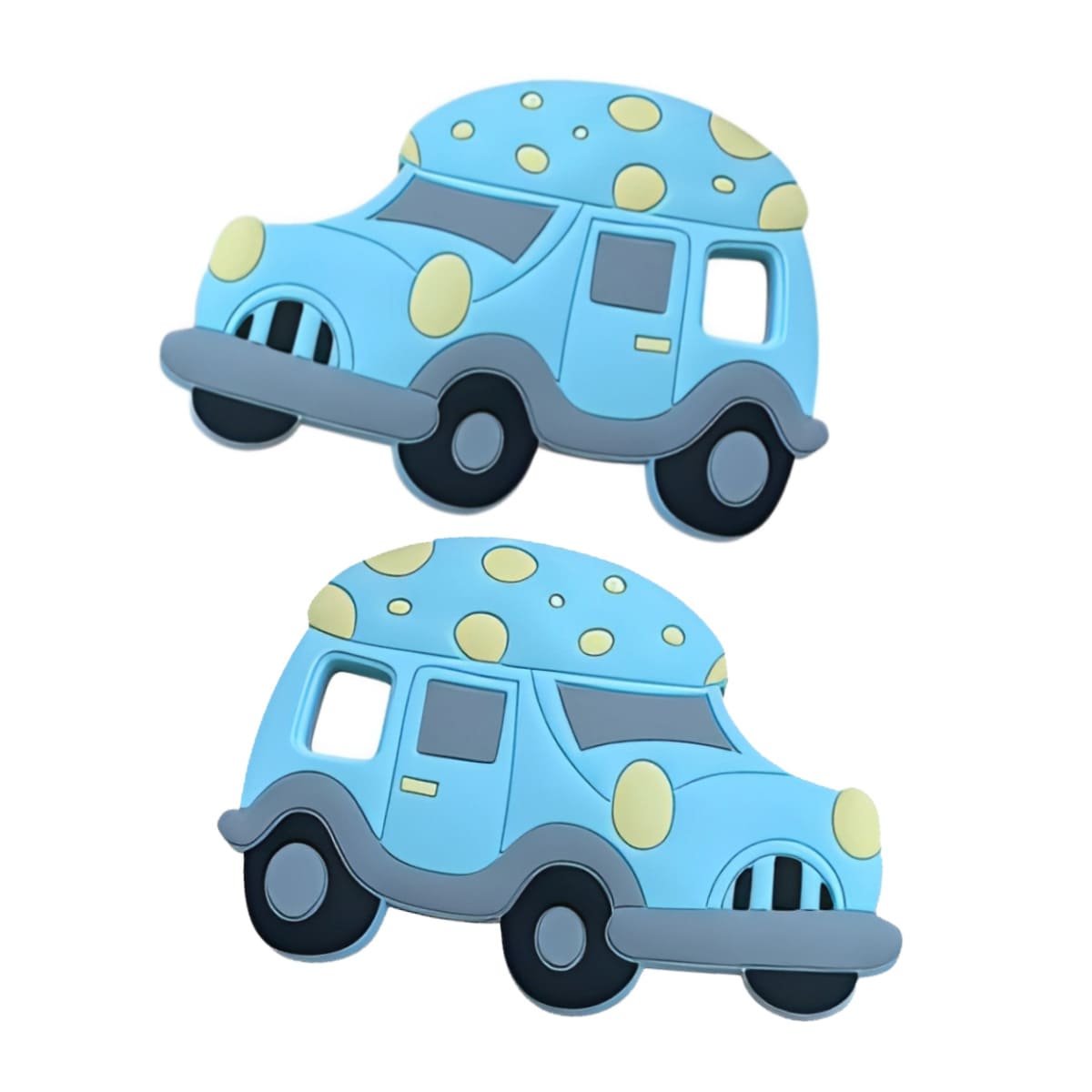 ACCESORIO DE DENTICION EN SILICONA CON PUNTOS CARRO CELESTE Y+LIGAS REGALO - 3