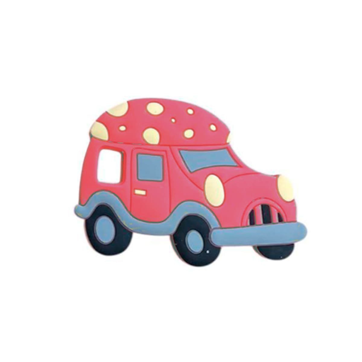 PACK6 COMPLEMENTO MASTICABLE INFANTIL EN SILICONA CON PUNTOS ROJO Y+REGALO STICKER - 2