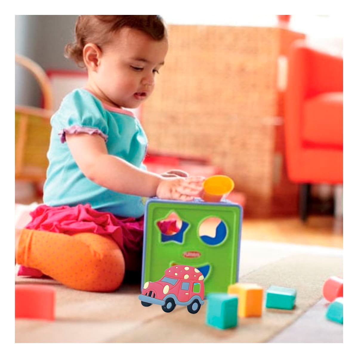 PACK6 COMPLEMENTO MASTICABLE INFANTIL EN SILICONA CON PUNTOS ROJO Y+REGALO STICKER - 5