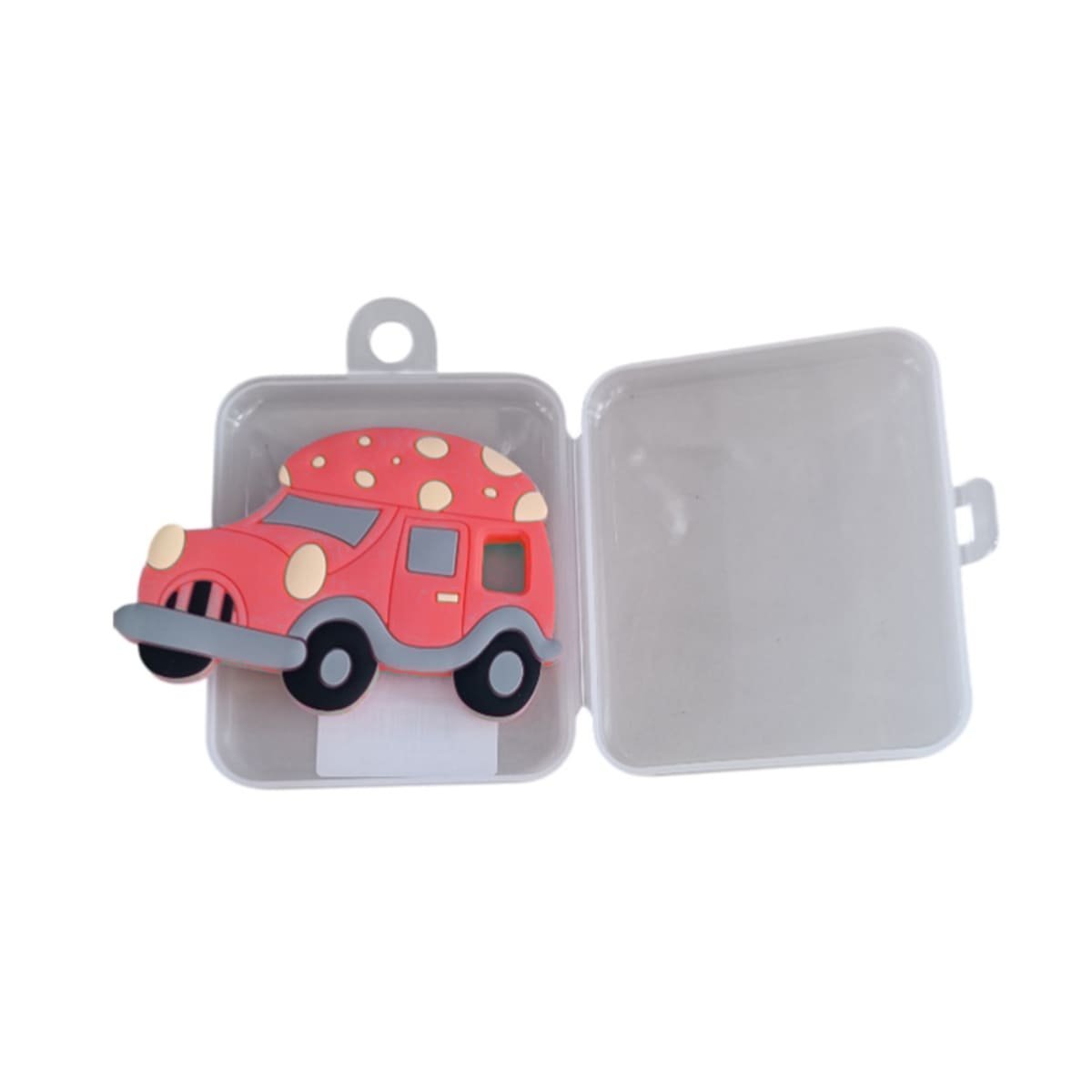HERRAMIENTA SENSORIAL DE SILICONA CON FORMA DE CARRO ROJO Y+PAPEL REGALO - 1