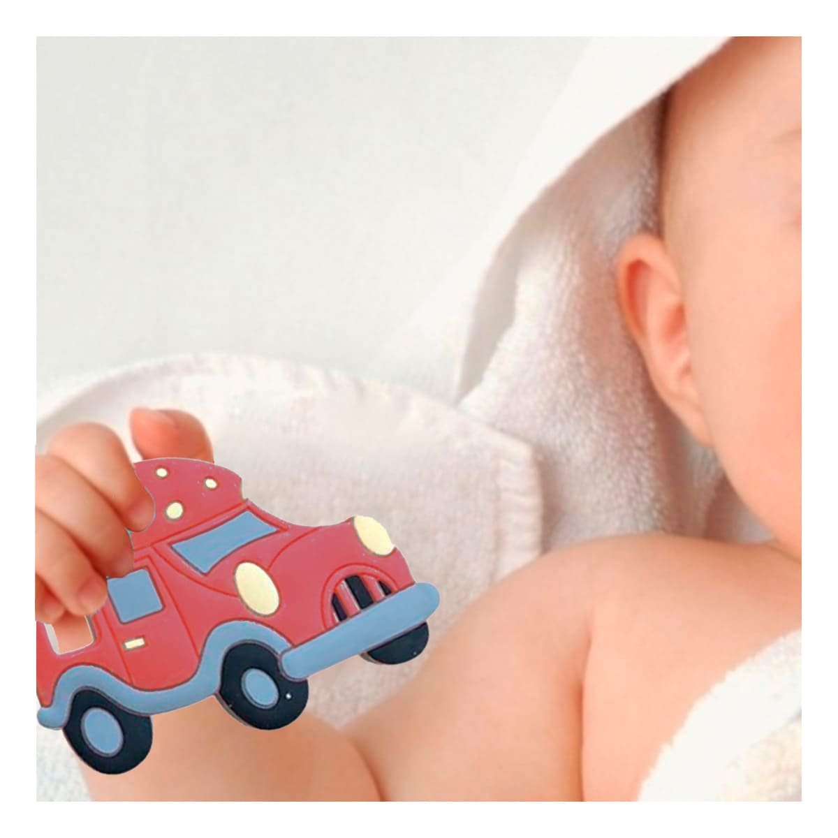 HERRAMIENTA SENSORIAL DE SILICONA CON FORMA DE CARRO ROJO Y+PAPEL REGALO - 5