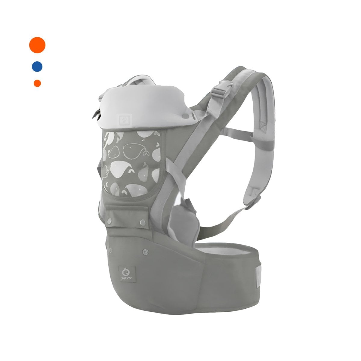 MOCHILA AJUSTABLE PARA BEBE 3 EN 1 MODELO BALLENITA PLOMO Y+PAPEL REGALO - 1