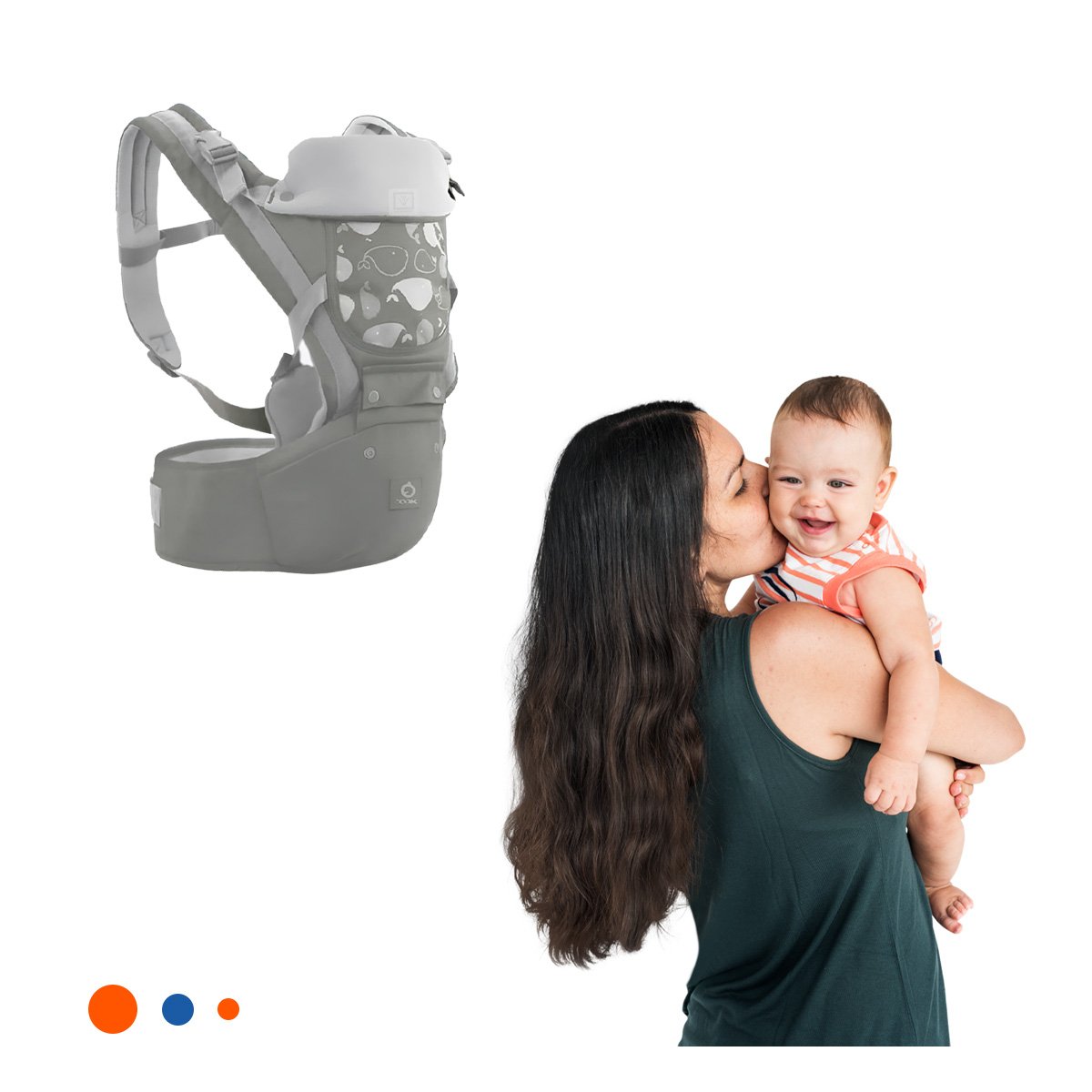 ARNES AJUSTABLE PARA BEBE 3 EN 1 MODELO BALLENITA PLOMO Y+LIGAS REGALO - 3