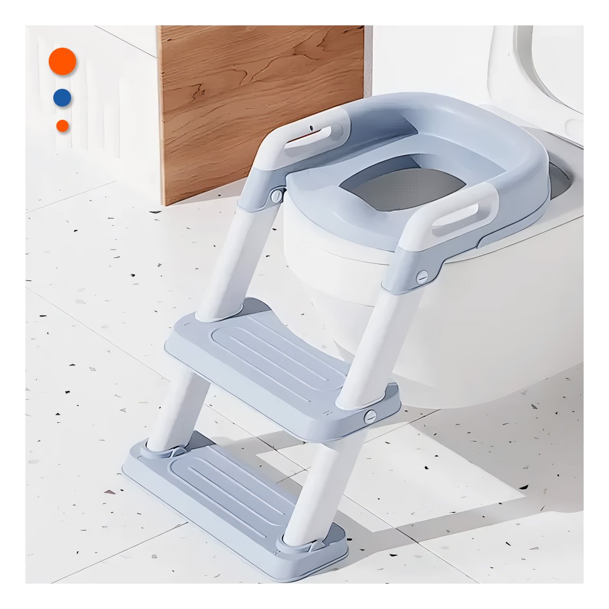 PACK2 ADAPTADOR INFANTIL DE INODORO CON ESCALERA AZUL CLARO SEGURO Y+PAPEL REGALO - 5