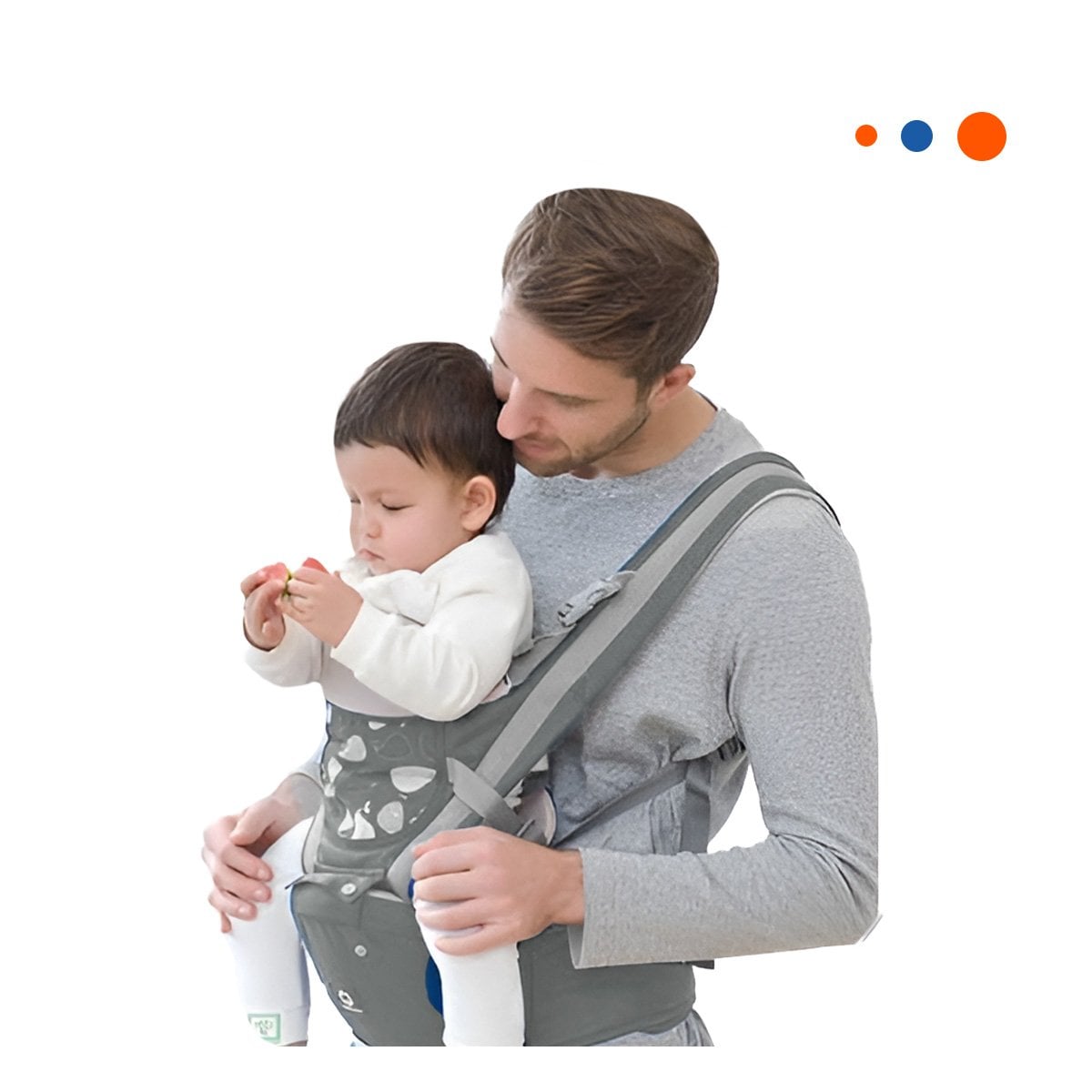 CARGADOR AJUSTABLE PARA BEBE 3 EN 1 MODELO BALLENITA PLOMO Y+REGALO STICKER - 3