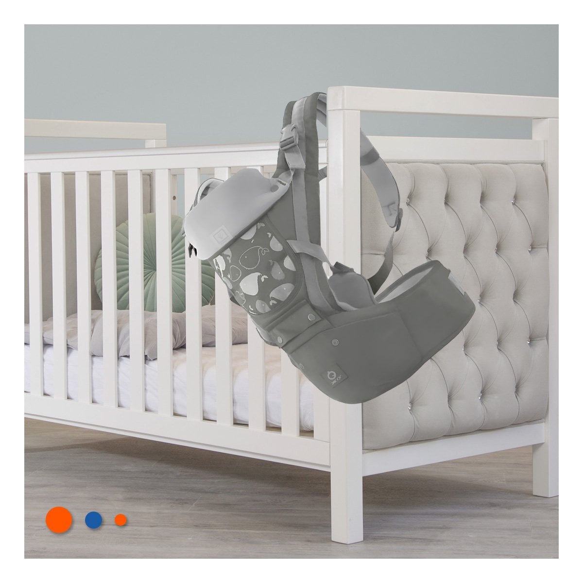 CARGADOR AJUSTABLE PARA BEBE 3 EN 1 MODELO BALLENITA PLOMO Y+REGALO STICKER - 5