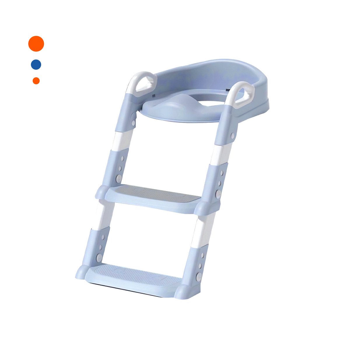 PACK2 ELEVADOR INFANTIL DE INODORO CON ESCALERA AZUL CLARO AJUSTABLE Y+REGALO STICKER - 2