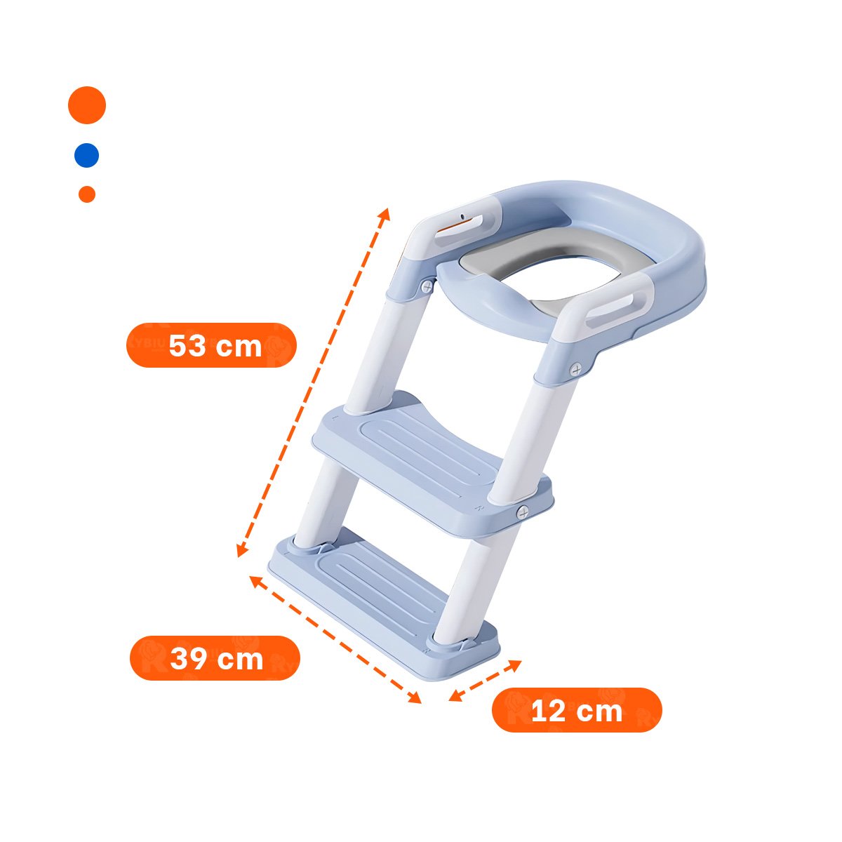 PACK2 ELEVADOR INFANTIL DE INODORO CON ESCALERA AZUL CLARO AJUSTABLE Y+REGALO STICKER - 4