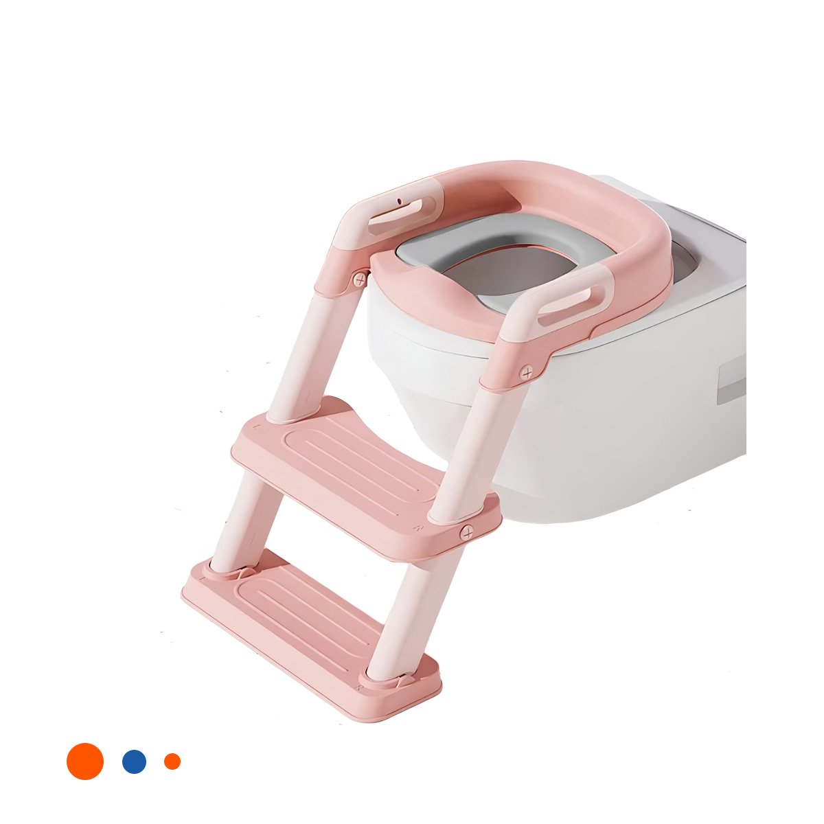 PACK6 REDUCTOR PLEGABLE DE INODORO CON ESCALERA ROSADO FACIL DE LIMPIAR Y+REGALO STICKER - 2