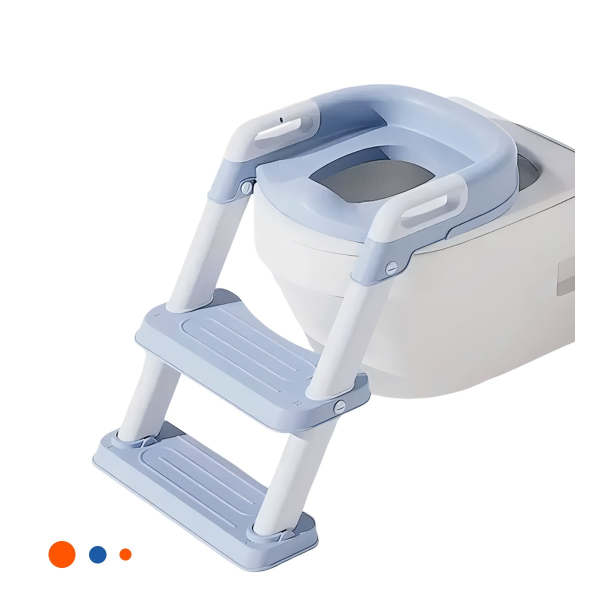 REDUCTOR ANTIDESLIZANTE DE INODORO CON ESCALERA AZUL CLARO Y+LIGAS REGALO - 3