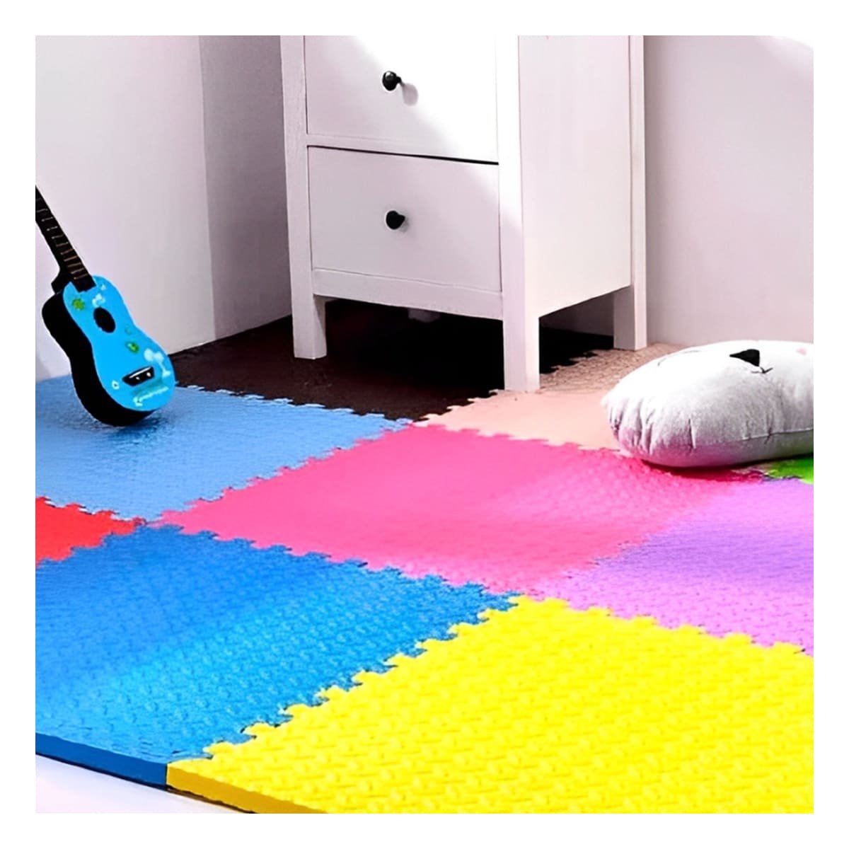 TAPIZ PISO PUZZLE 6 PZS 60X60X2CM MULTICOLOR PARA HABITACION Y+POST IT - 3