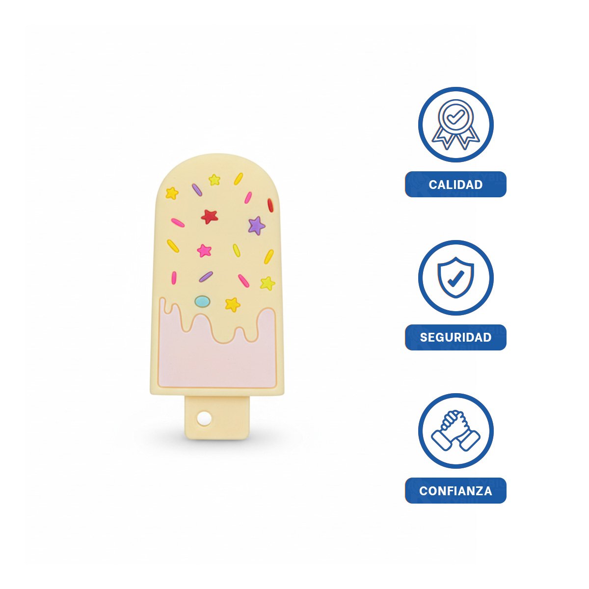 PACK6 ELEMENTO SENSORIAL ERGONOMICO EN SILICONA AMARILLO CLARO Y+REGALO STICKER - 2
