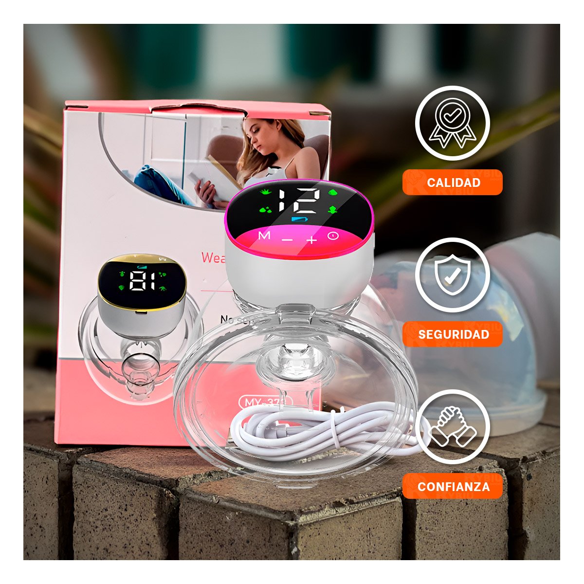 UNIDAD PORTATIL ELECTRICO LECHE FUCSIA LIGERA Y MOVIL PARA MAMA Y+LIGAS REGALO - 2