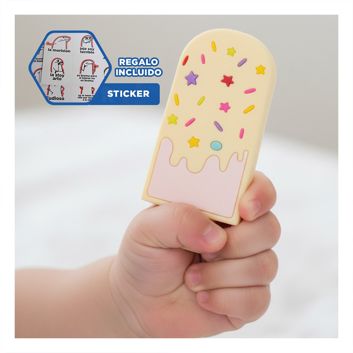 RASCAENCIAS ERGONOMICO PARA ENCÍAS SENSIBLES AMARILLO CLARO Y+REGALO STICKER - 1