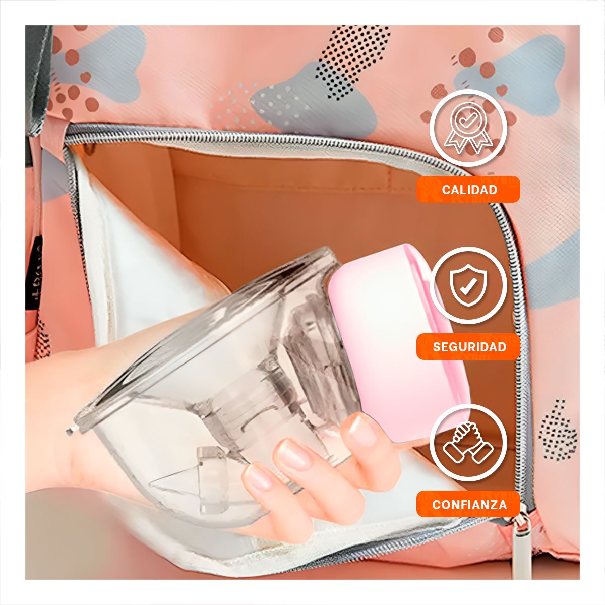 DISPOSITIVO PORTATIL ELECTRICO LECHE ROSADO FACIL Y SEGURO PARA USO Y+PAPEL REGALO - 3