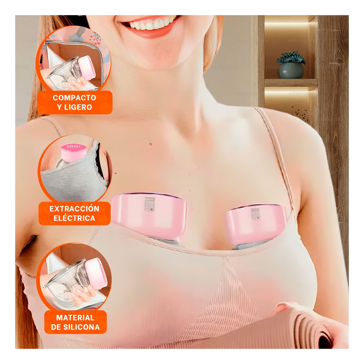 DISPOSITIVO PORTATIL ELECTRICO LECHE ROSADO FACIL Y SEGURO PARA USO Y+PAPEL REGALO - 5