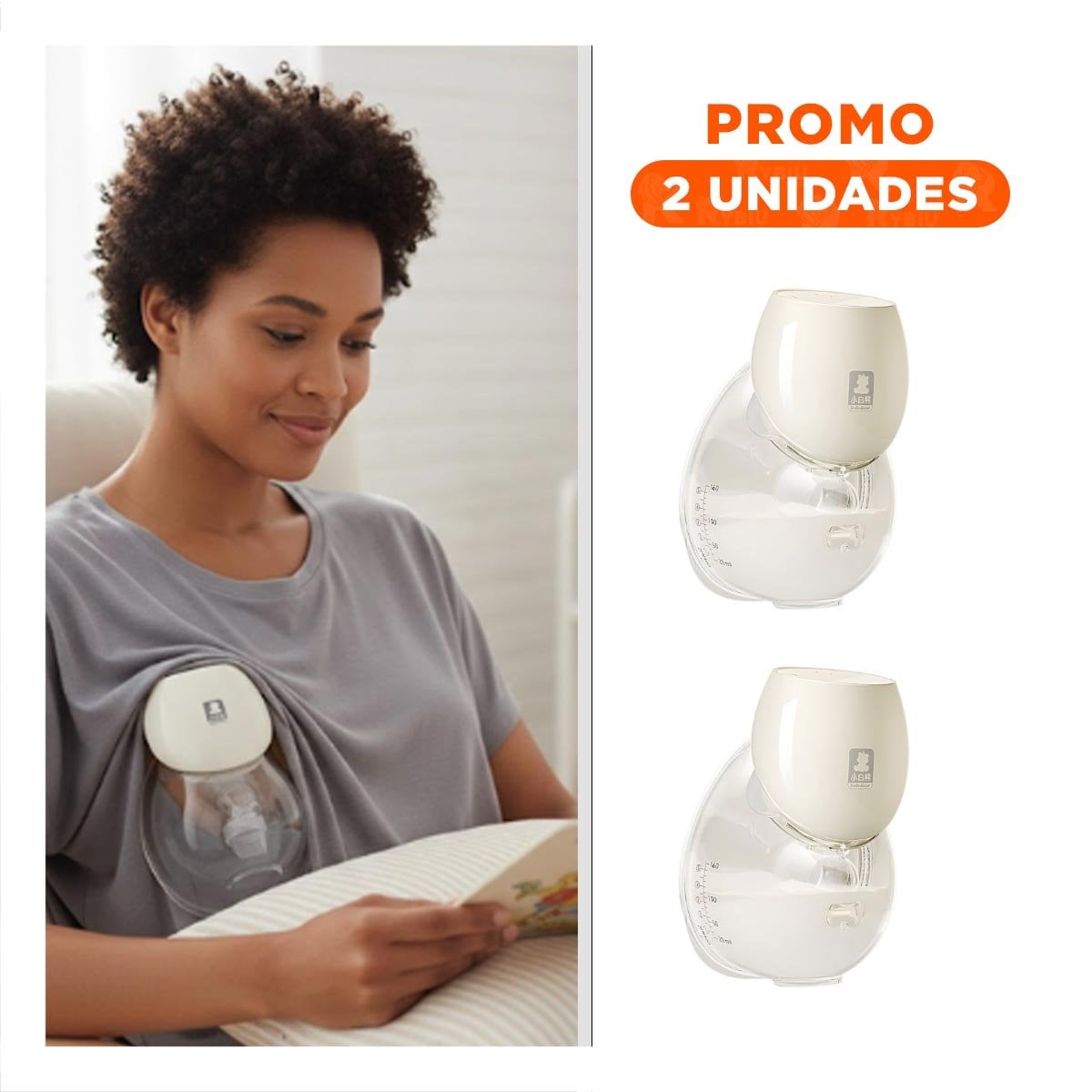 PACK2 BOMBA LACTANCIA ELECTRICA PORTATIL BLANCO COMODA Y LIGERA PARA MAMA - 1
