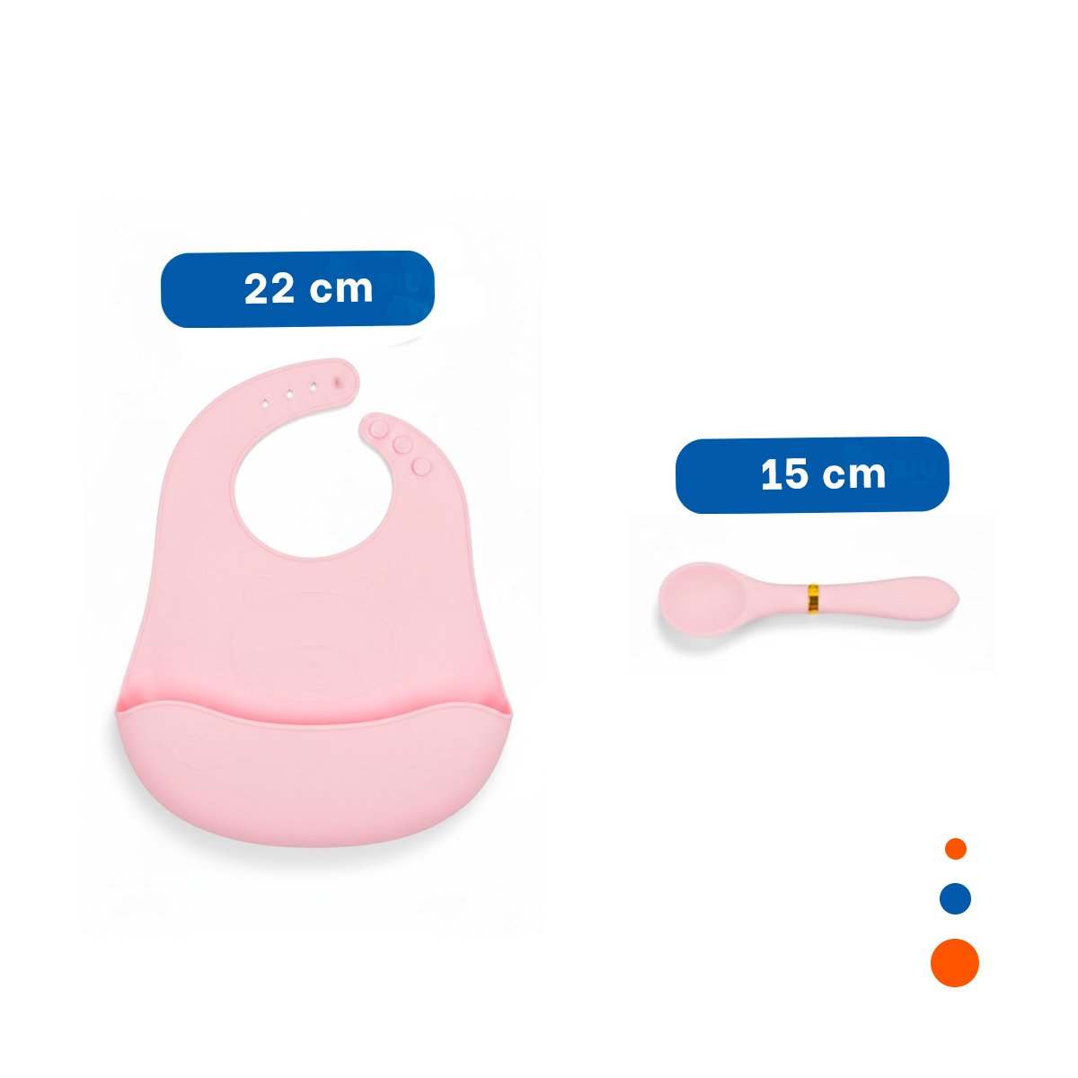 PACK6 DELANTAL CON CUCHARA DE SILICONA ROSADO OSITO DIVERTIDO Y PRACTICO - 4