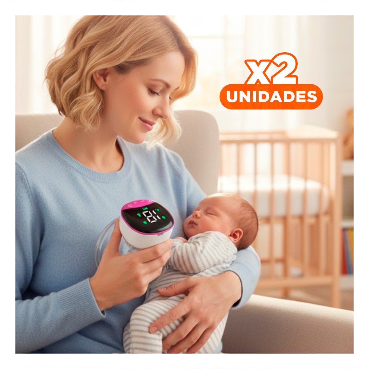 PACK2 EXTRACTOR PORTATIL ELECTRICO LECHE FUCSIA MOVIL Y FACIL PARA MAMA Y+REGALO STICKER - 1