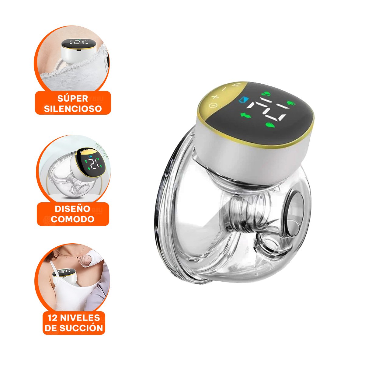 UNIDAD LACTANCIA ELECTRICO PORTATIL DORADO LIGERA Y PRACTICA PARA USO - 3