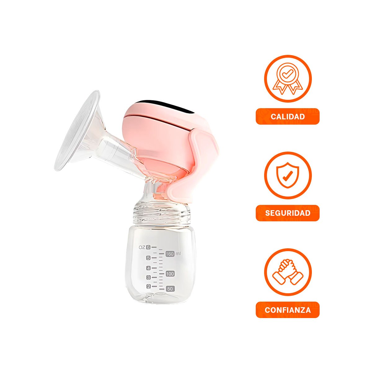 SACALECHE PORTATIL ELECTRICO LECHE ROSADO COMODO Y LIGERO PARA MAMA Y+LIGAS REGALO - 3