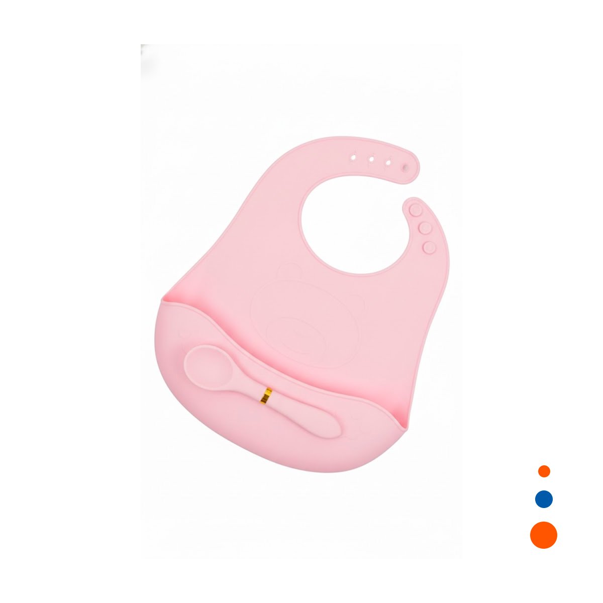 BABERO CON CUCHARA DE SILICONA ROSADO OSITO DIVERTIDO Y SEGURO Y+REGALO STICKER - 3
