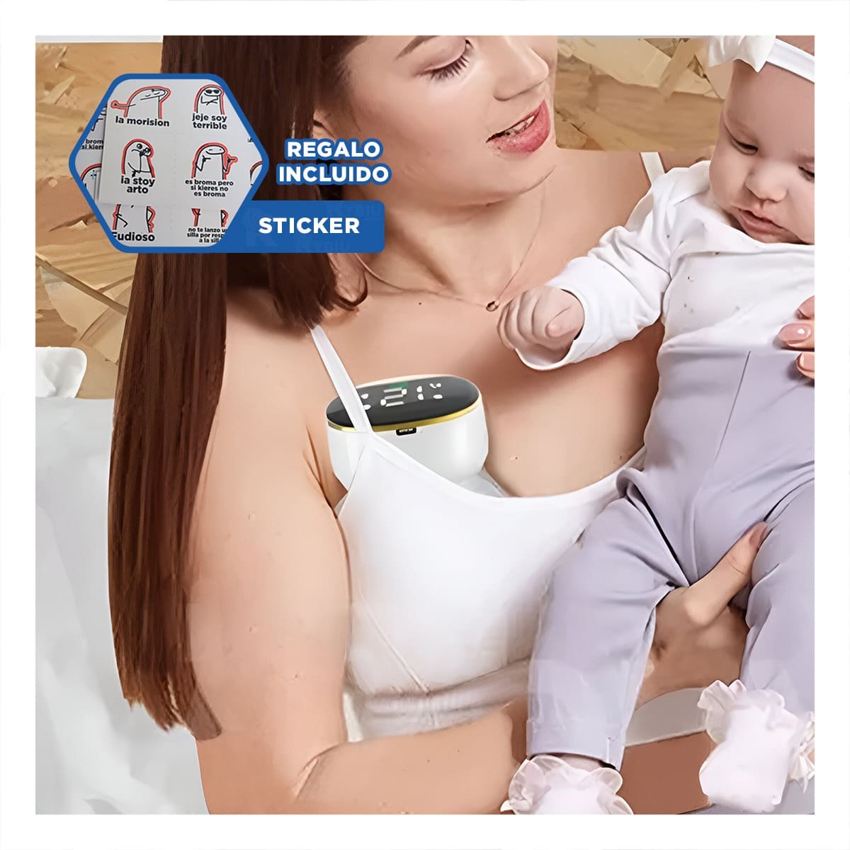 BOMBA PORTATIL ELECTRICA LECHE DORADO FACIL Y LIGERA PARA USO DIARIO Y+REGALO STICKER - 1