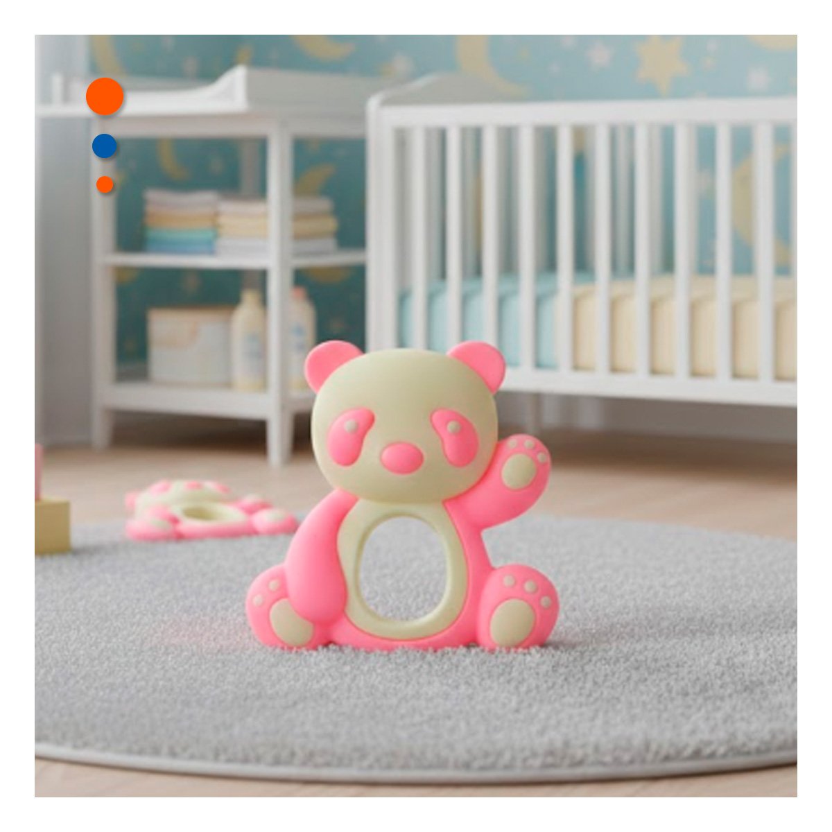 PACK6 AGARRE DE SILICONA OSO ROSADO CLARO HIGIENICO Y LIGERO PARA MAMA Y+PAPEL REGALO - 5