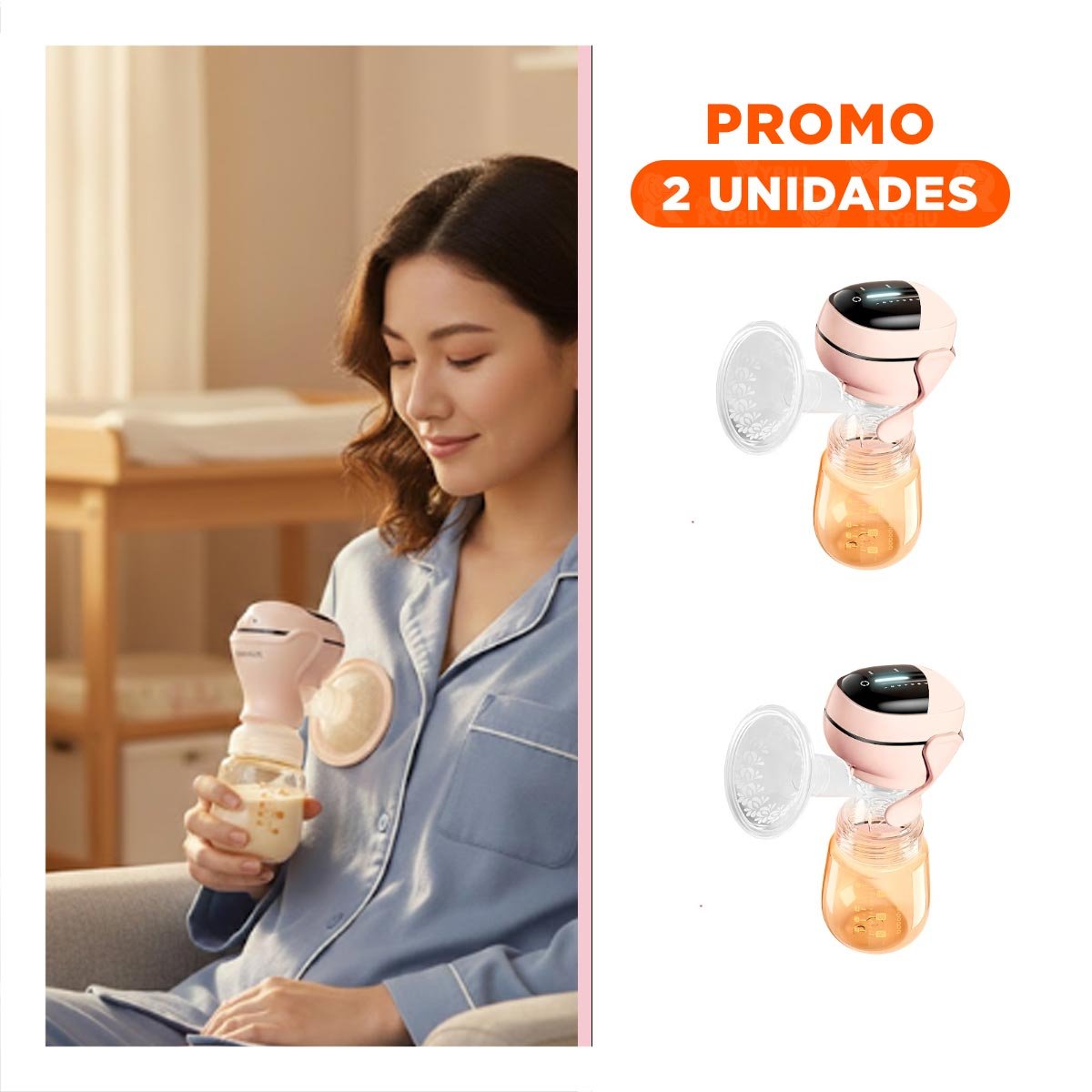 PACK2 EXTRACTOR LACTANCIA ELECTRICO PORTATIL MELON FACIL Y COMODO PARA USO - 1