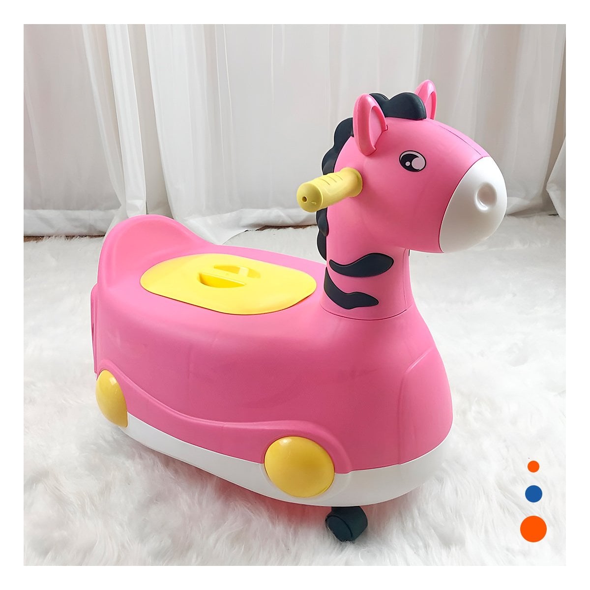 TINA PORTATIL JIRAFA CON RUEDAS ROSADO LIGERA Y COMODA PARA HOGAR Y+POST IT - 3