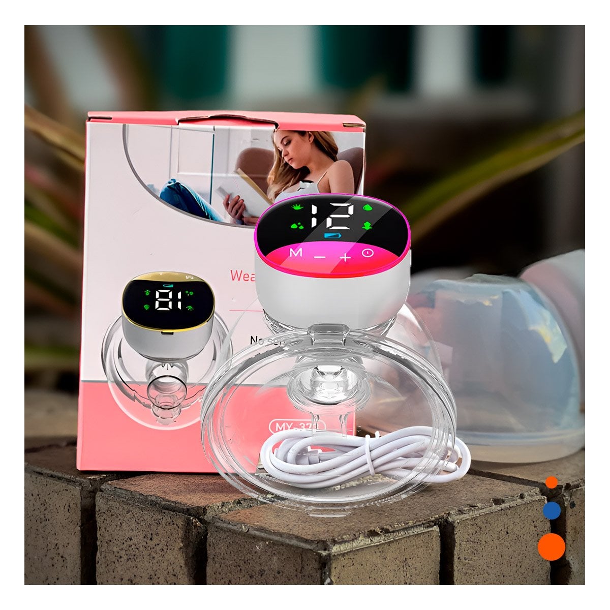 BOMBA PORTATIL ELECTRICA LECHE FUCSIA COMODA Y LIGERA PARA USO DIARIO - 1
