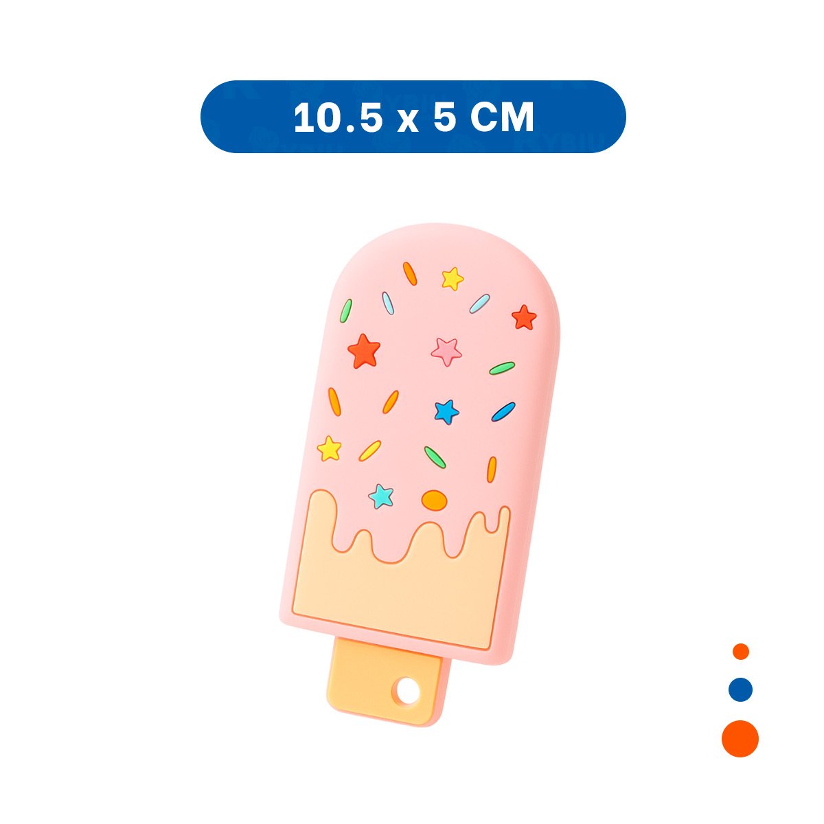 PACK2 MORDEDOR DE SILICONA CON FORMA DE HELADO ROSADO CLARO FACIL DE USAR - 4