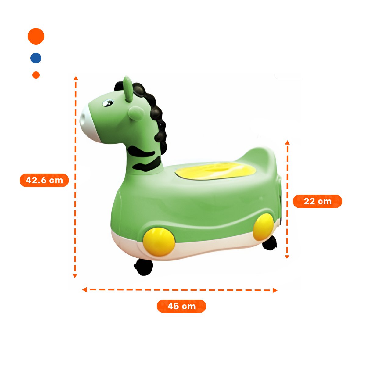 PACK2 CUBETA COMODA JIRAFA CON RUEDAS VERDE MOVIL Y FACIL DE USAR Y+PAPEL REGALO - 4
