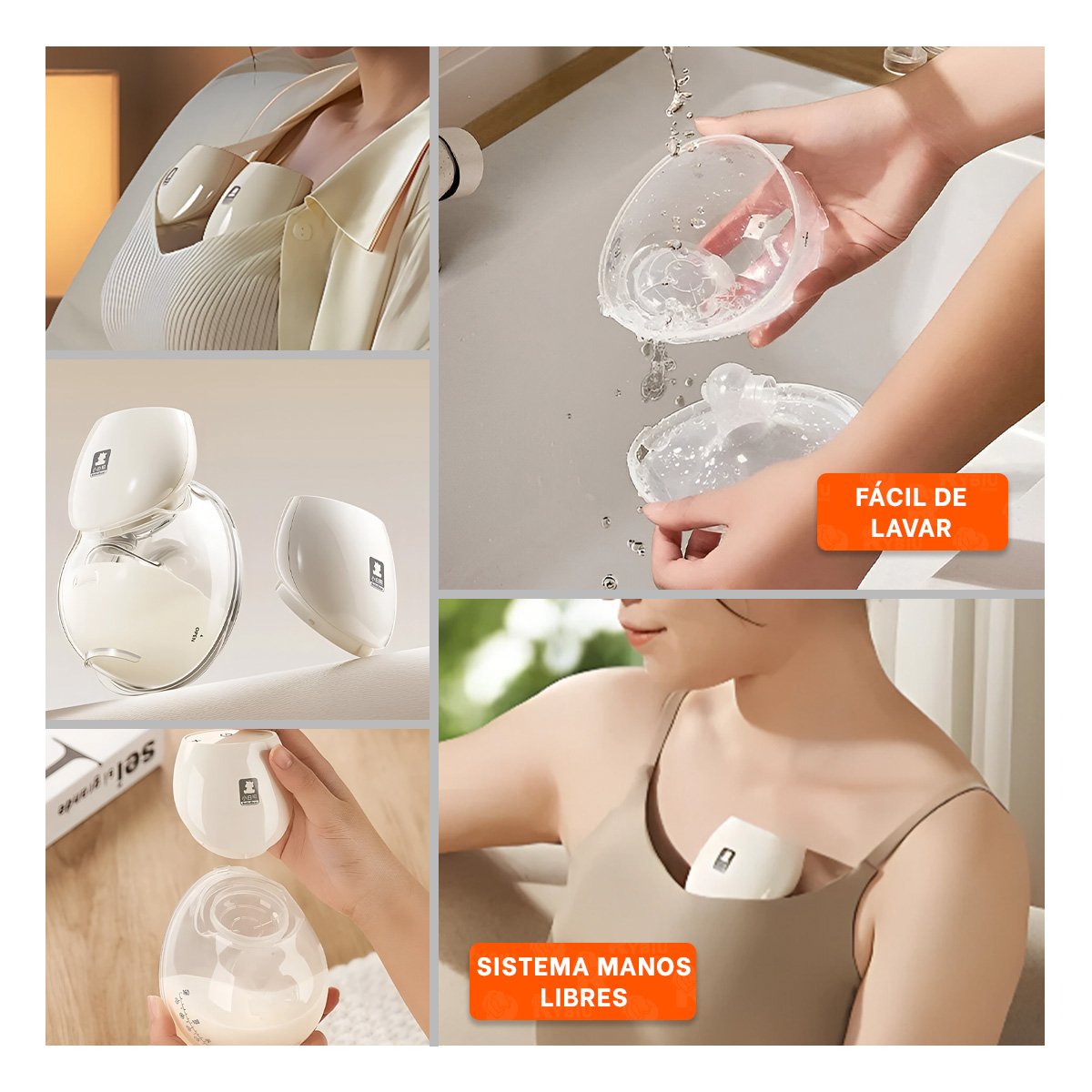 PACK2 SACALECHE LACTANCIA ELECTRICO PORTATIL BLANCO FACIL Y SEGURO PARA USO Y+PAPEL REGALO - 3