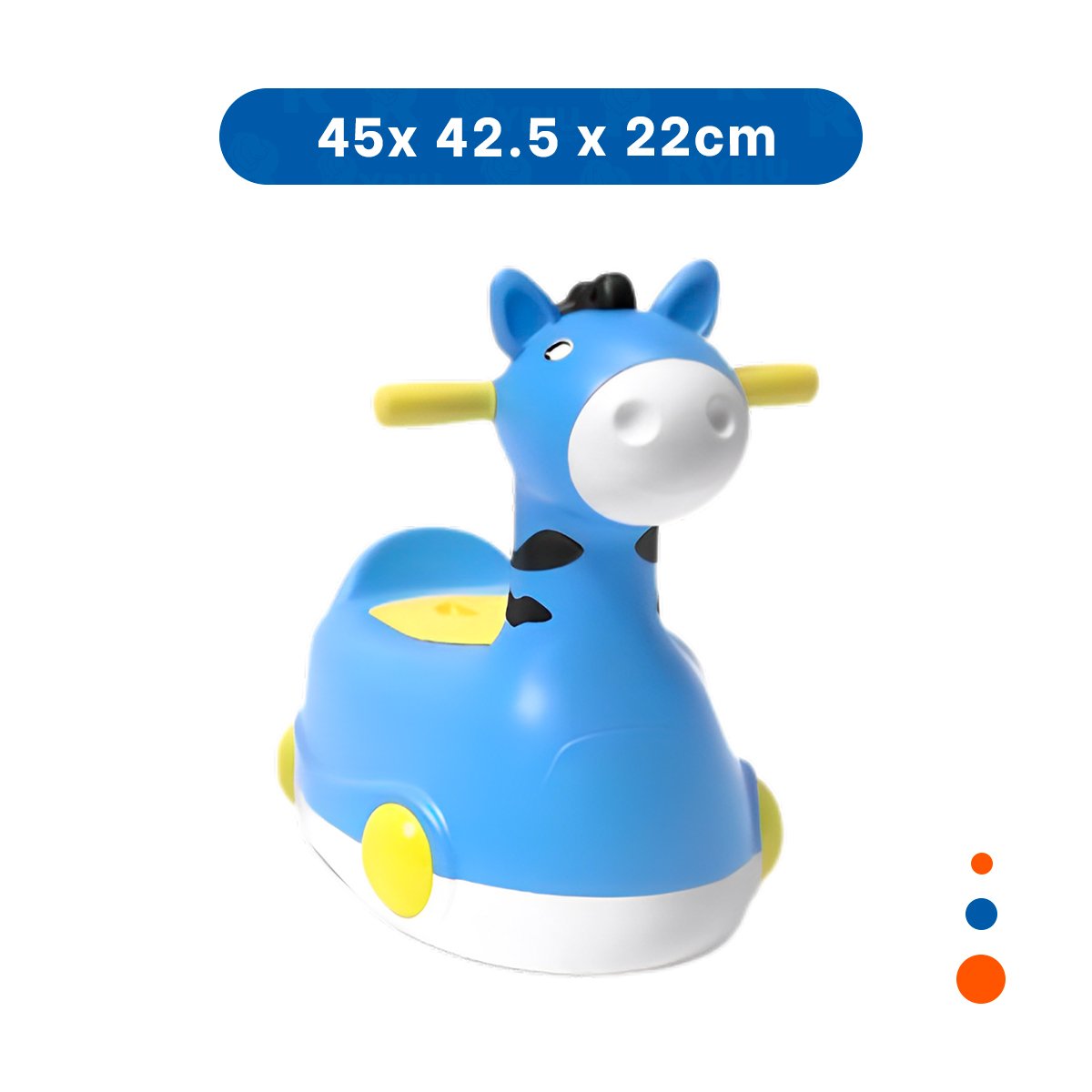 CUBETA COMODA JIRAFA CON RUEDAS AZUL MOVIL Y LIGERA PARA HOGAR Y+PAPEL REGALO - 4