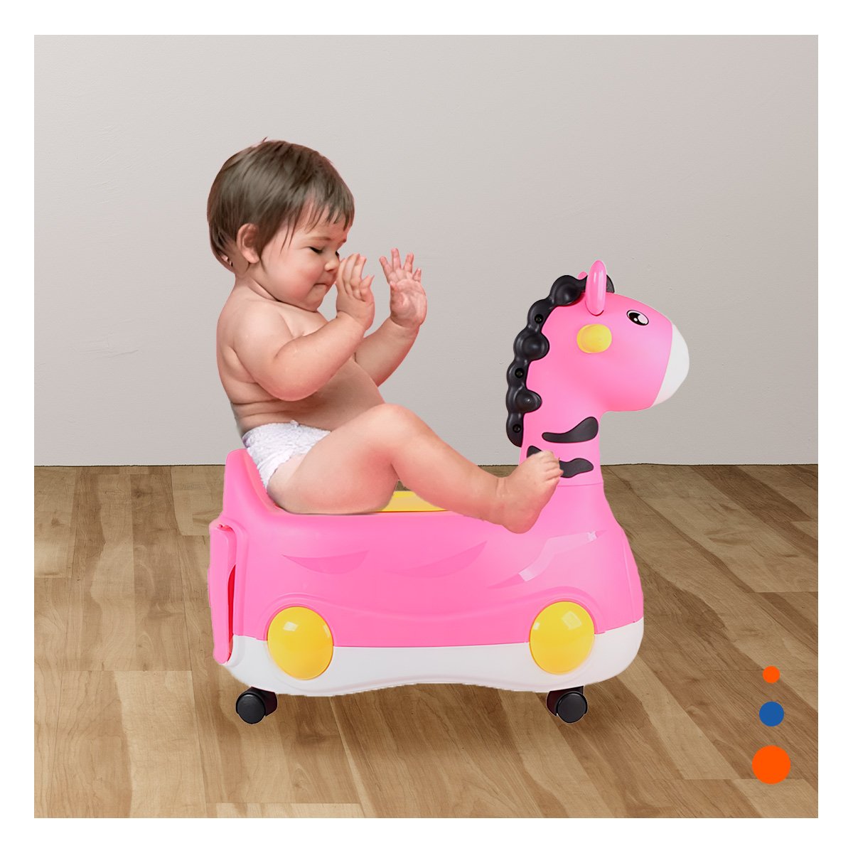 CONTENEDOR PORTATIL JIRAFA CON RUEDAS ROSADO COMODO Y LIGERO PARA CASA Y+REGALO STICKER - 5