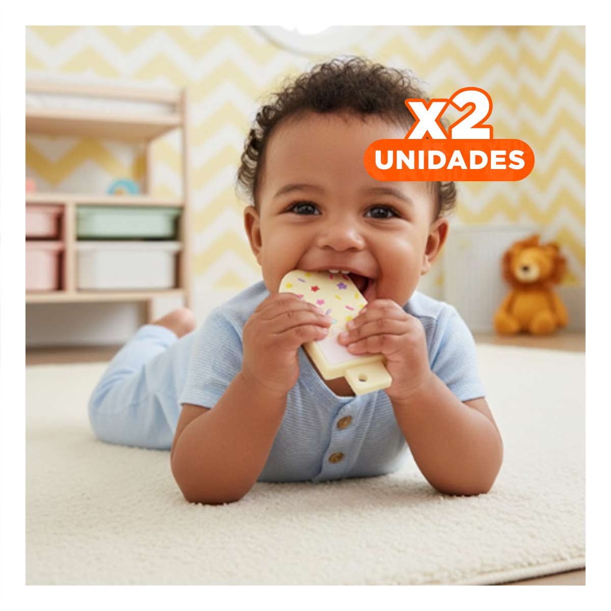 PACK2 CALMADOR SENSORIAL TEXTURIZADO PARA BEBE AMARILLO CLARO Y+REGALO STICKER - 1