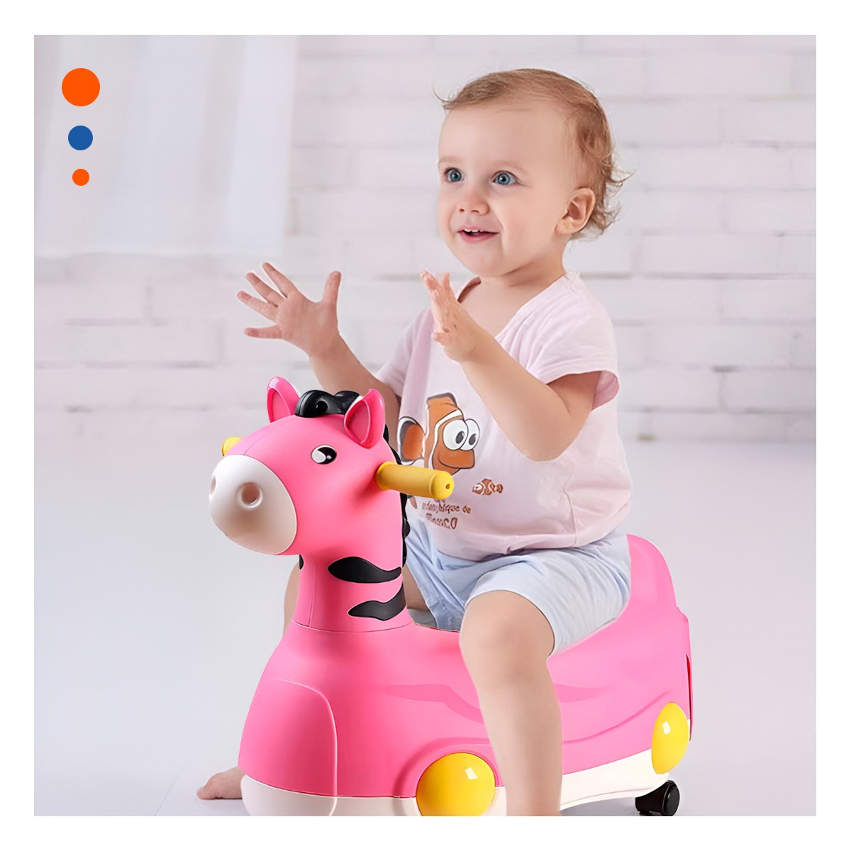 PACK4 BACIN MOVIL JIRAFA CON RUEDAS ROSADO COMODO Y FACIL DE MOVER Y+REGALO STICKER - 5