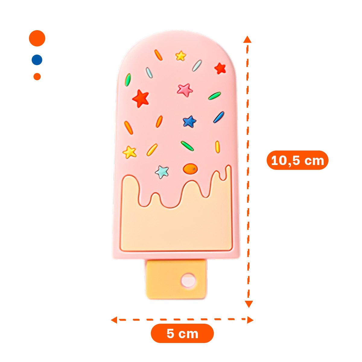 JUGUETE DE SILICONA CON FORMA DE HELADO ROSADO CLARO DIVERTIDO PARA BEBE Y+POST IT - 4