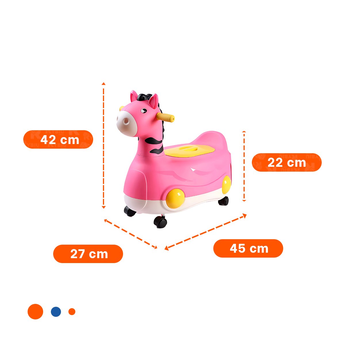 PACK2 CUBETA INFANTIL JIRAFA CON RUEDAS ROSADO LIGERA Y FACIL DE MOVER Y+PAPEL REGALO - 4
