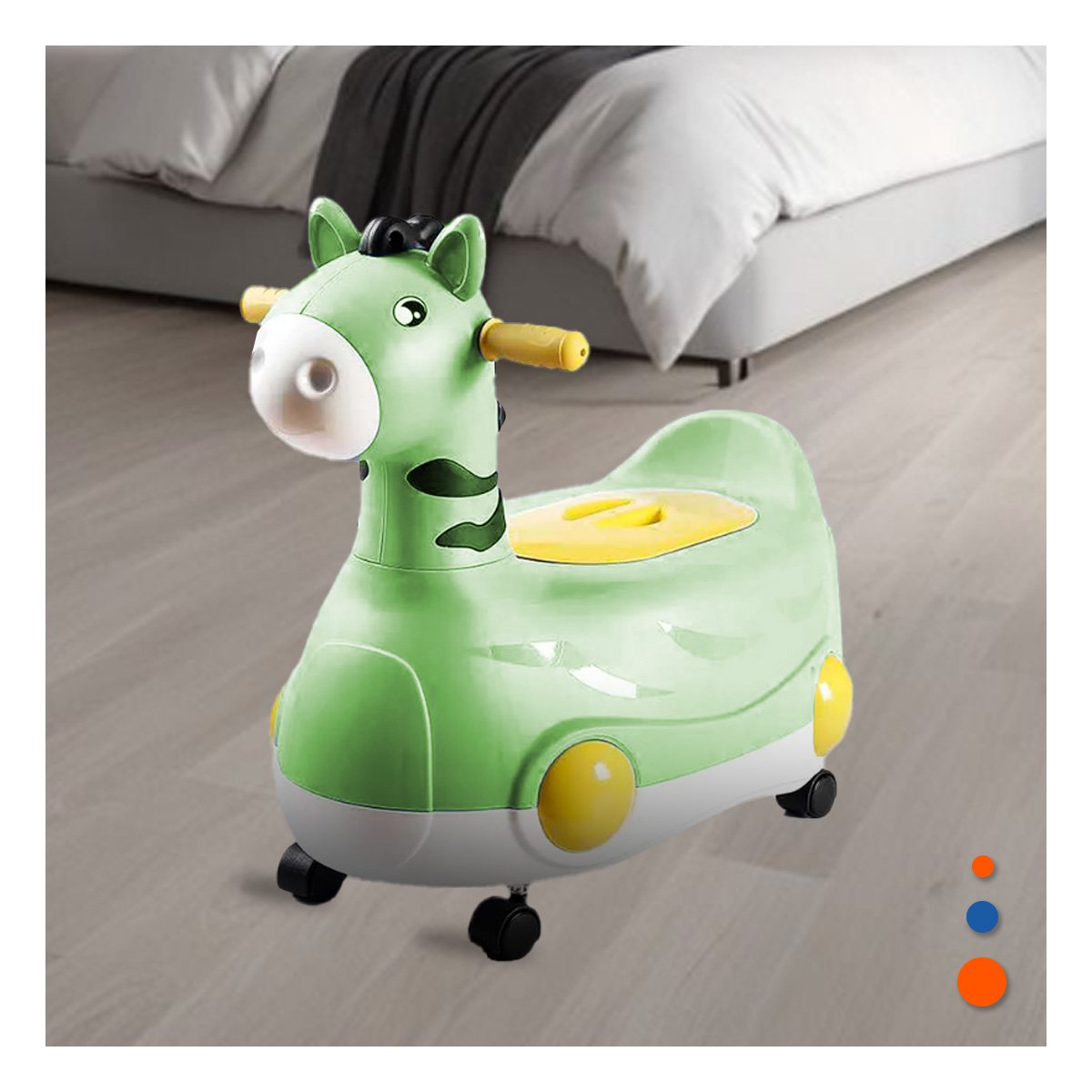 CONTENEDOR LIGERO JIRAFA CON RUEDAS VERDE SEGURO Y COMODO PARA CASA Y+REGALO STICKER - 5