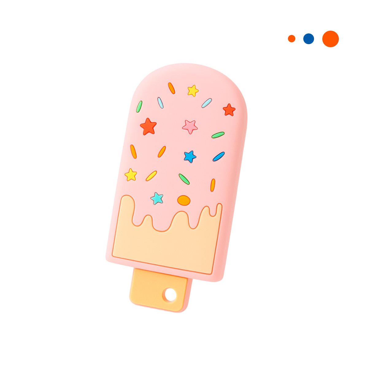 CHUPETE DE SILICONA CON FORMA DE HELADO ROSADO CLARO HIGIENICO PARA MAMA Y+REGALO STICKER - 3